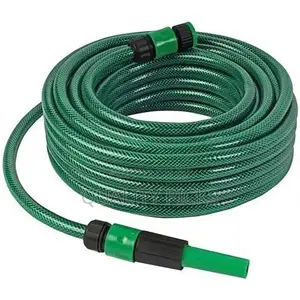 Garden Hose Pipe With Spray Nozzle and Fittings, 1/2" Diameter