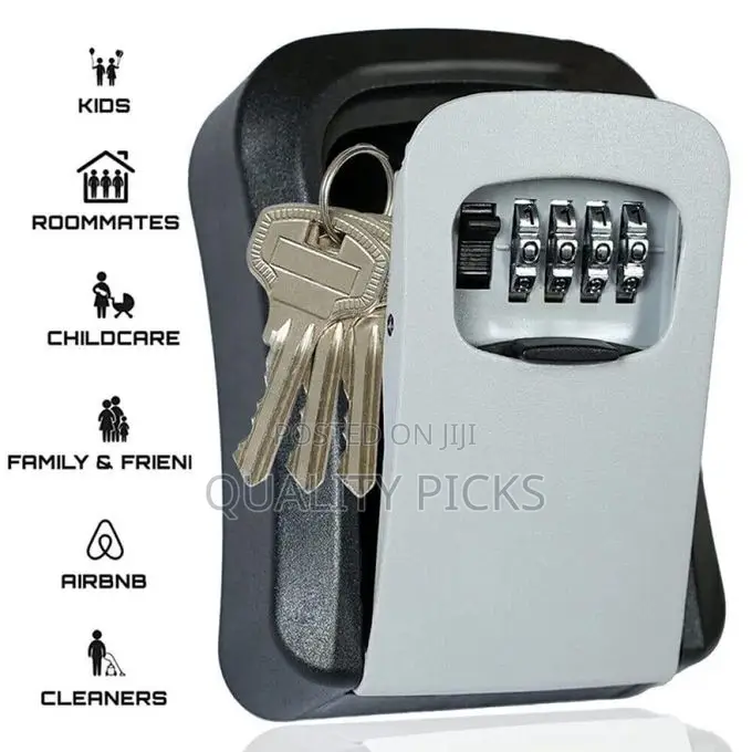 4-Digit Combination Lock Box, Wall Mounted Lock