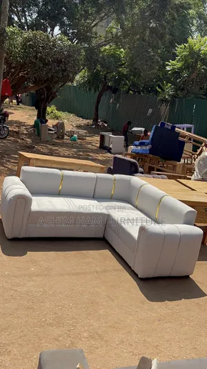 L -Shaped Sofa Set in Cream