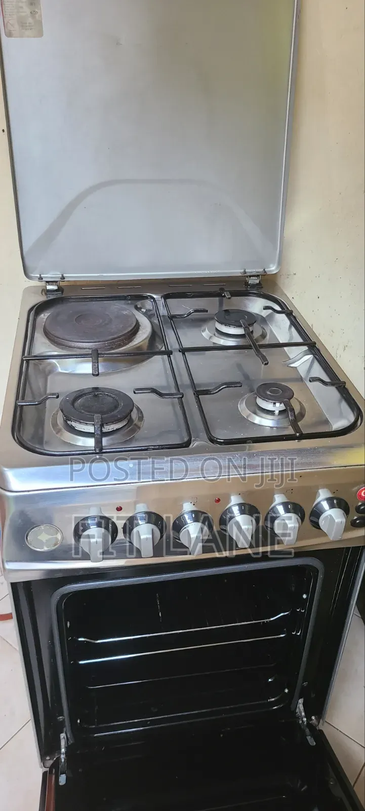 Super Chef Gas Cooker – 3 Gas Burners + 1 Electric Plate With Oven