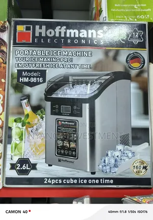 Hoffmans HM-9816 Portable Ice Machine With a 2.6L Capacity and a 160W.
