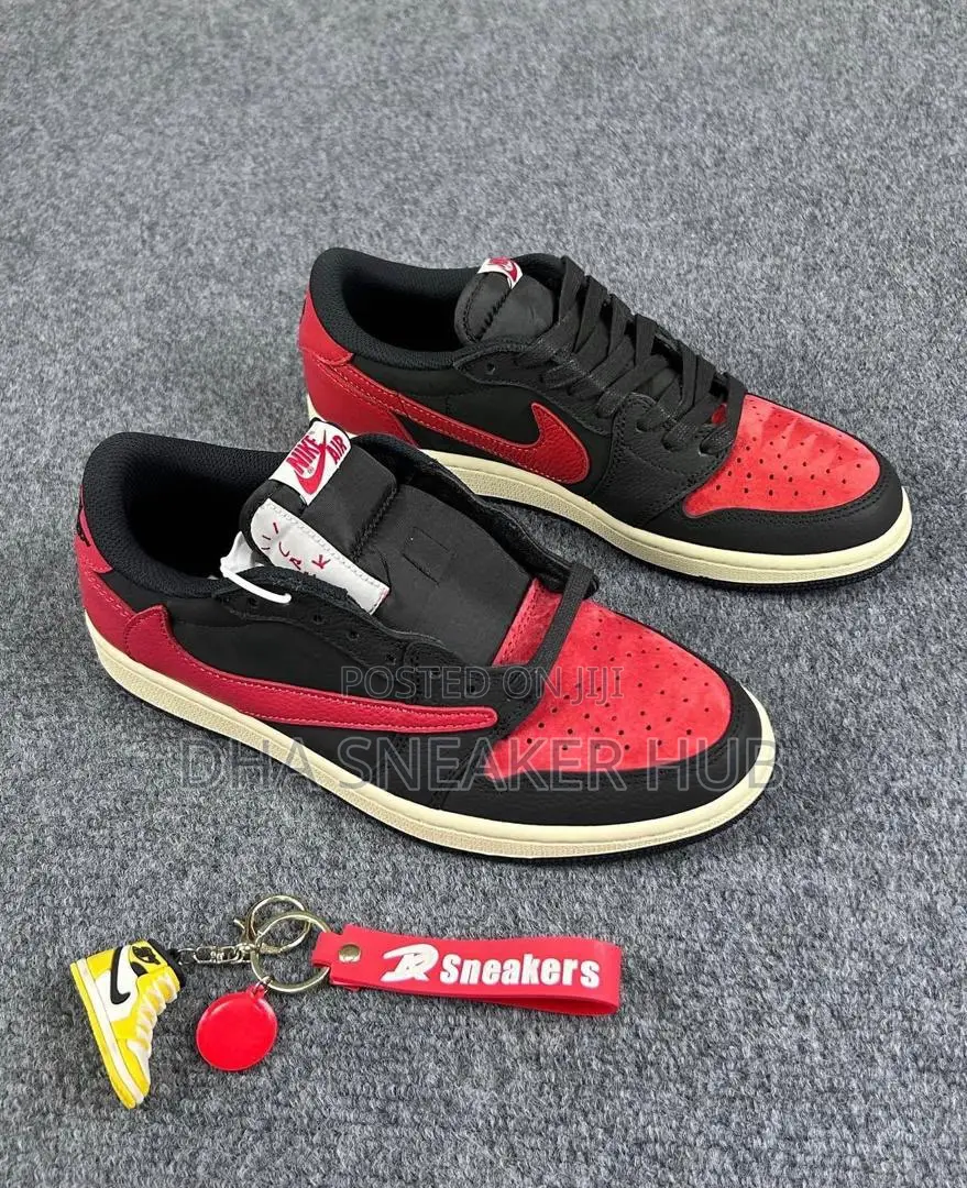 Air Jordan 1 Low Red Black Premium Sneakers