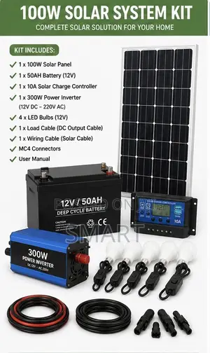 100W Solar System Kit - Efficiency Long-Lasting Performance