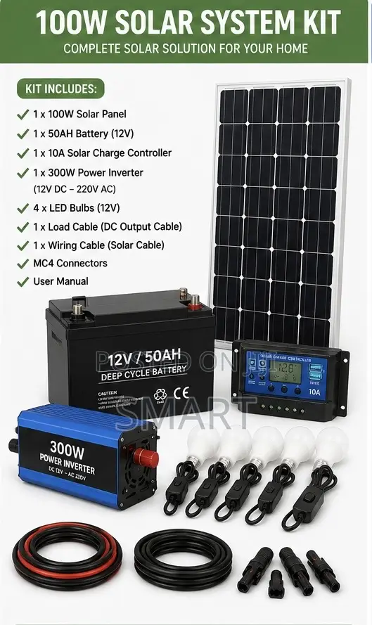 100W Solar System Kit - Efficiency Long-Lasting Performance
