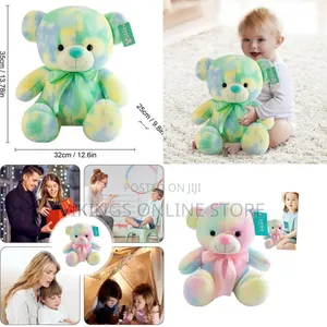 60CM Rainbow Plush Bear Sitting Colorful Toy