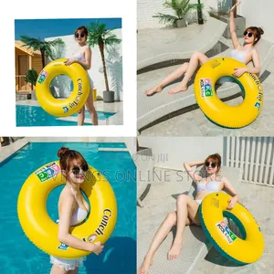 90CM Rubber Swimming Ring Pool Float: Kids and Adults Inflatable