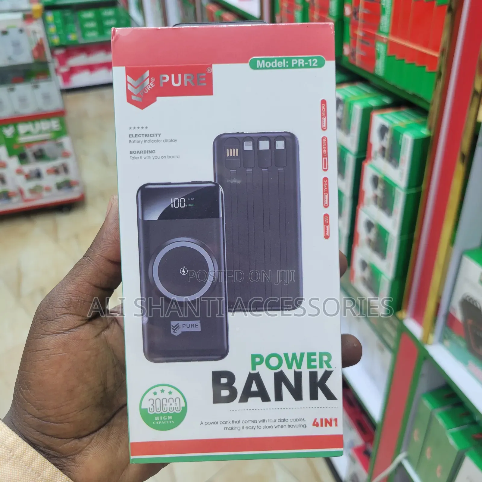 4 in 1 30000mah Pure Wireless Fast Charge Power Bank