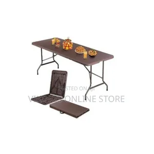 Fold-in-Half Blow Molded Folding Table, Space Saving Furniture Portabl