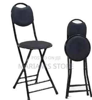 Portable Folding Desk Chair, a Round Padded Seat and a Curved Backrest