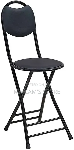 Portable Folding Desk Chair, a Round Padded Seat and a Curved Backrest