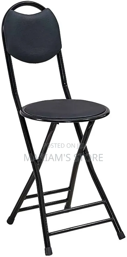Portable Folding Desk Chair, a Round Padded Seat and a Curved Backrest