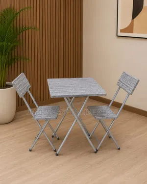 Gray Wooden Foldable Reading Table and Chairs
