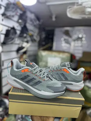 Original Adidas Alphaedge Grey Orange Mesh Running Sneakers