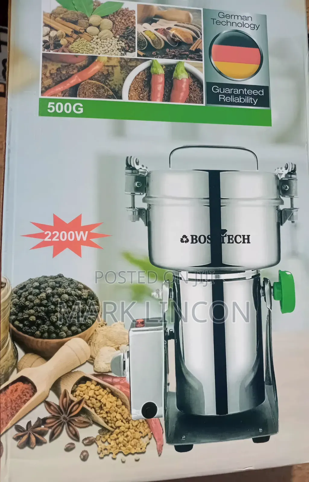 Hoffmans 500g Commercial Electric Grain and Spice Grinder