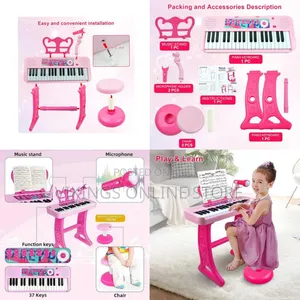 Love Mini Kids Keyboard Toys for Girls - 37 Keys Pianos Toy With Stool