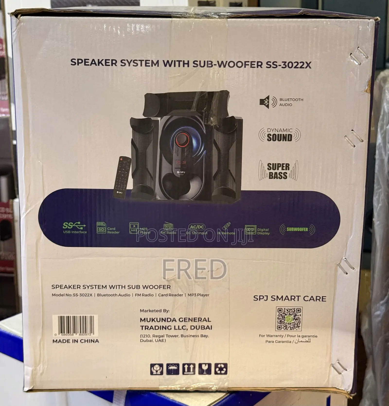 An SPJ SS-3022X Speaker System, a 3.1-Channel