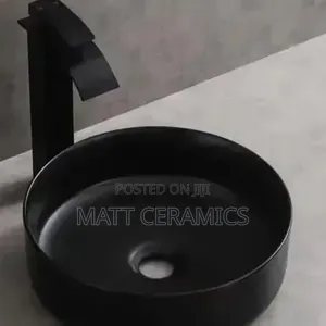 Black Round Worktop Basin