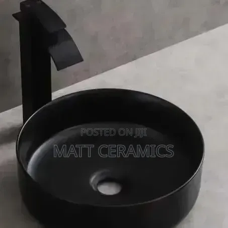 Black Round Worktop Basin