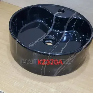 Black Round and Oval Work Top Basins