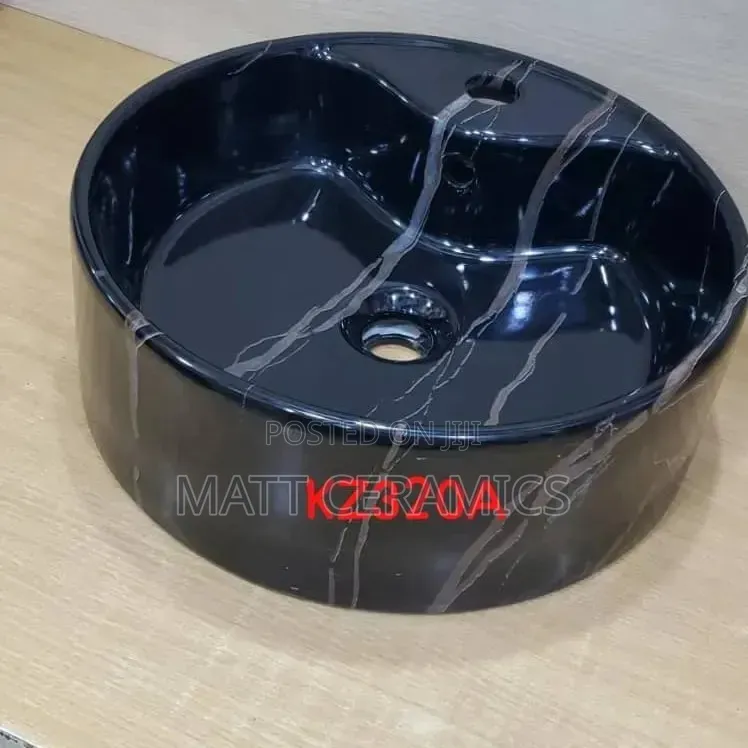 Black Round and Oval Work Top Basins