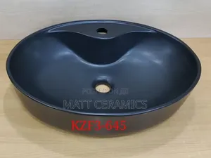 Black Round and Oval Work Top Basins