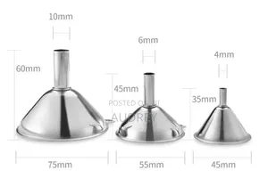 3 Piece Stainless Steel Funnel Set With Cleaning Brush