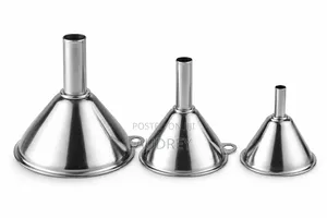 3 Piece Stainless Steel Funnel Set With Cleaning Brush
