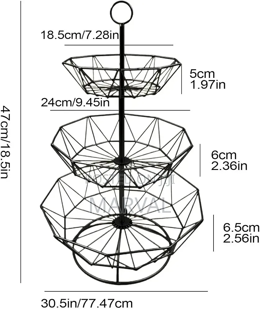 Kitchen 3-Tier Geometric Fruit Organizer