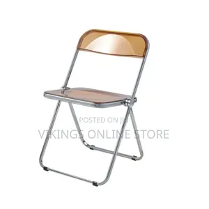 Portable Indoor and Outdoor Leisure Clear Acrylic Folding Chair, Easy