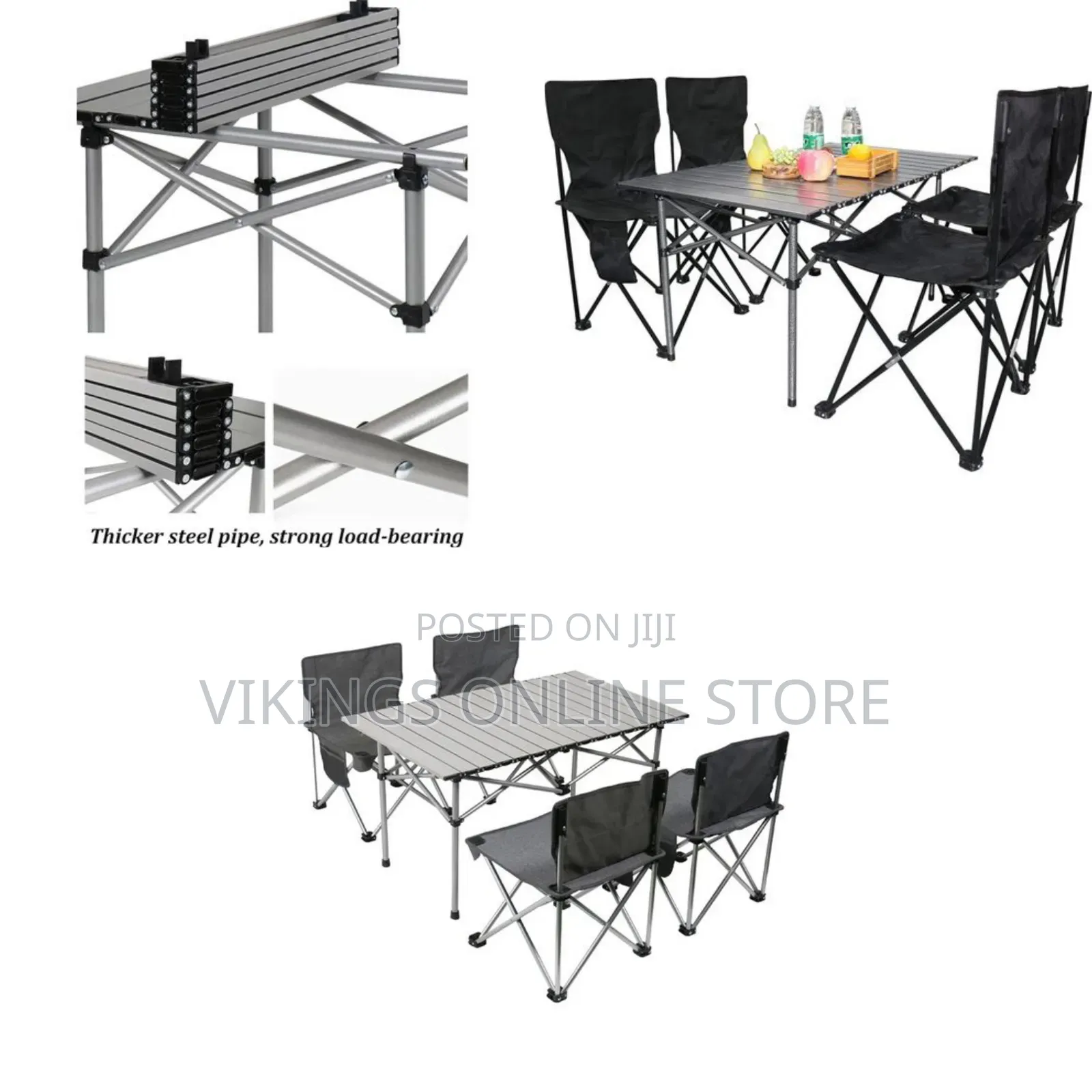 4 Portable Collapsible Picnic Camping Chairs Outdoor and 1 Aluminum