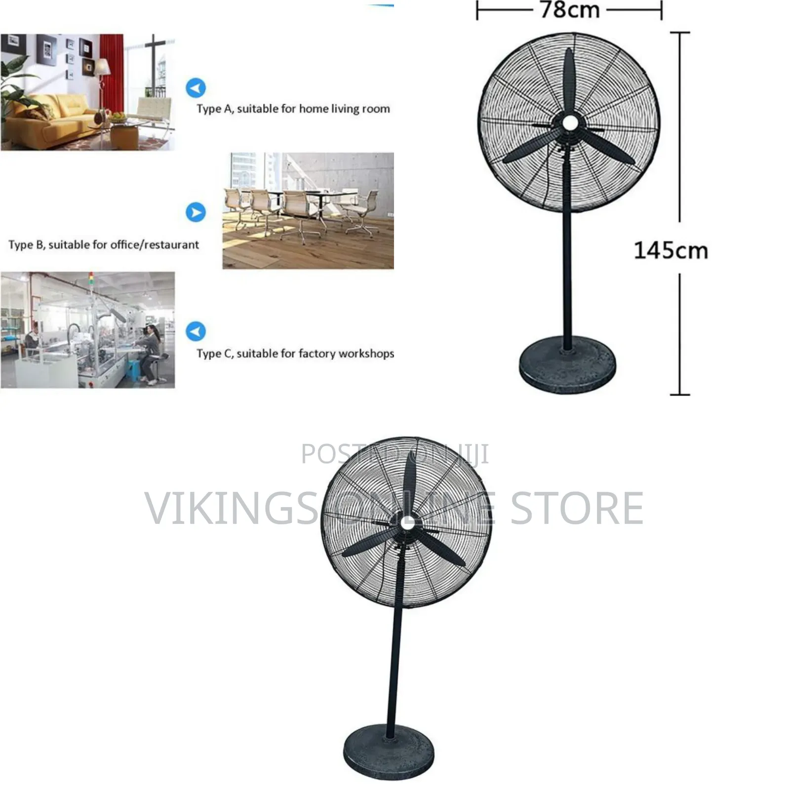 FS650 26inch/650mm 230W Copper Motor Industrial Electric Fan Factory