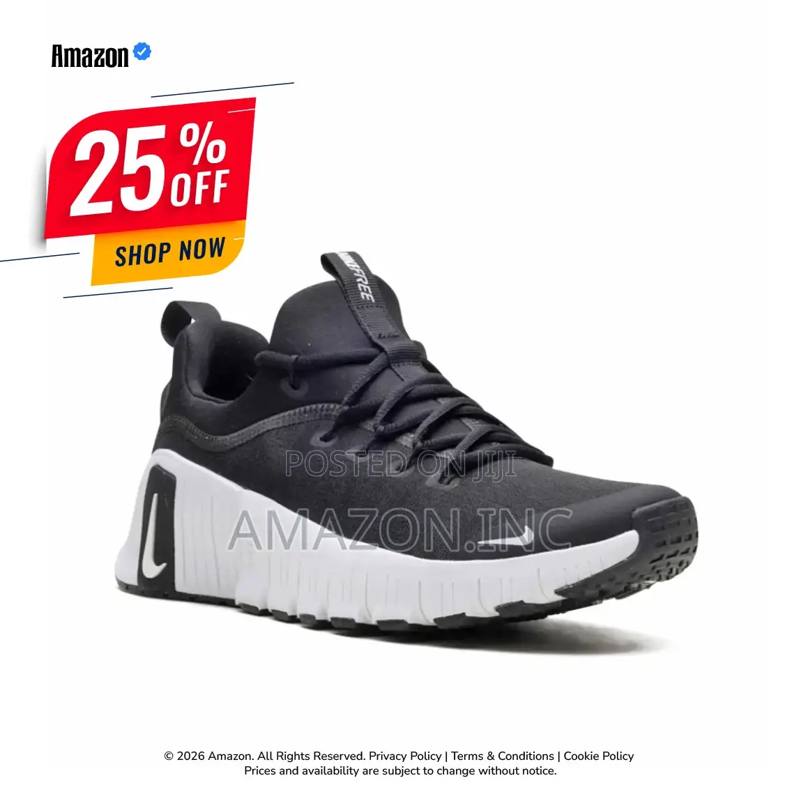 Black and White Nike Free Metcon 6 Sneakers
