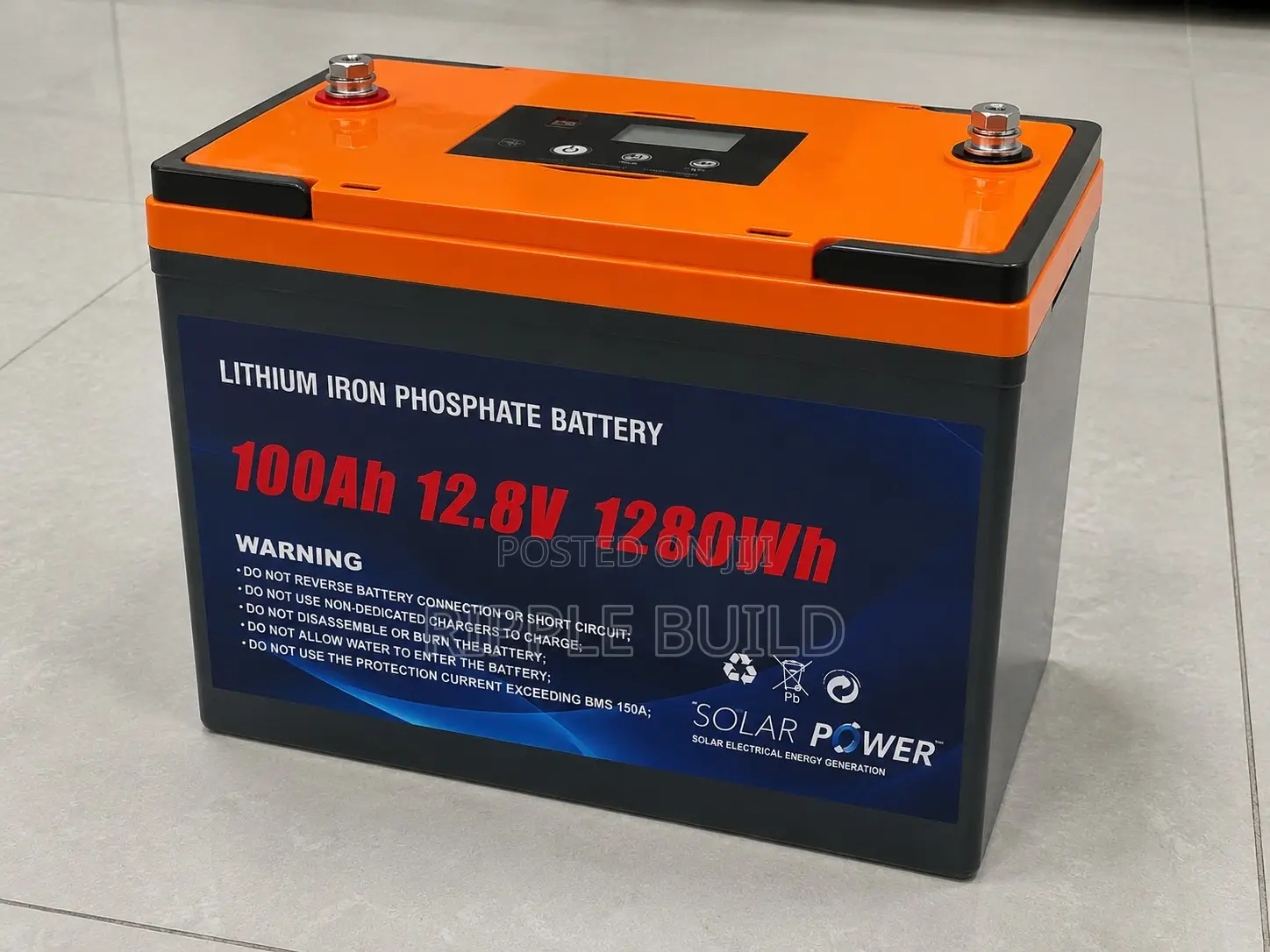 100Ah LiFePO4 Lithium Battery 1.28kWh Solar Backup 12V