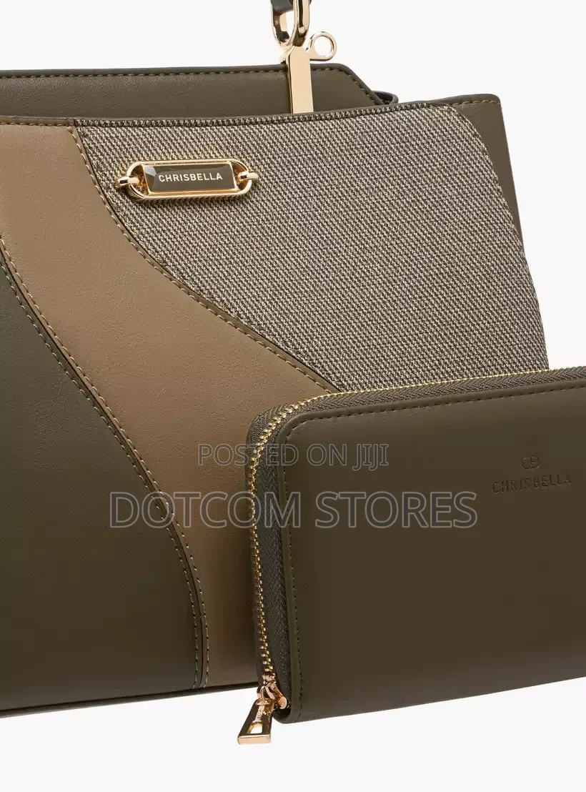 Chrisbella Colourblock Tote Bag With Detachable Strap and Wallet