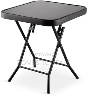 Glass Top Folding Side Table