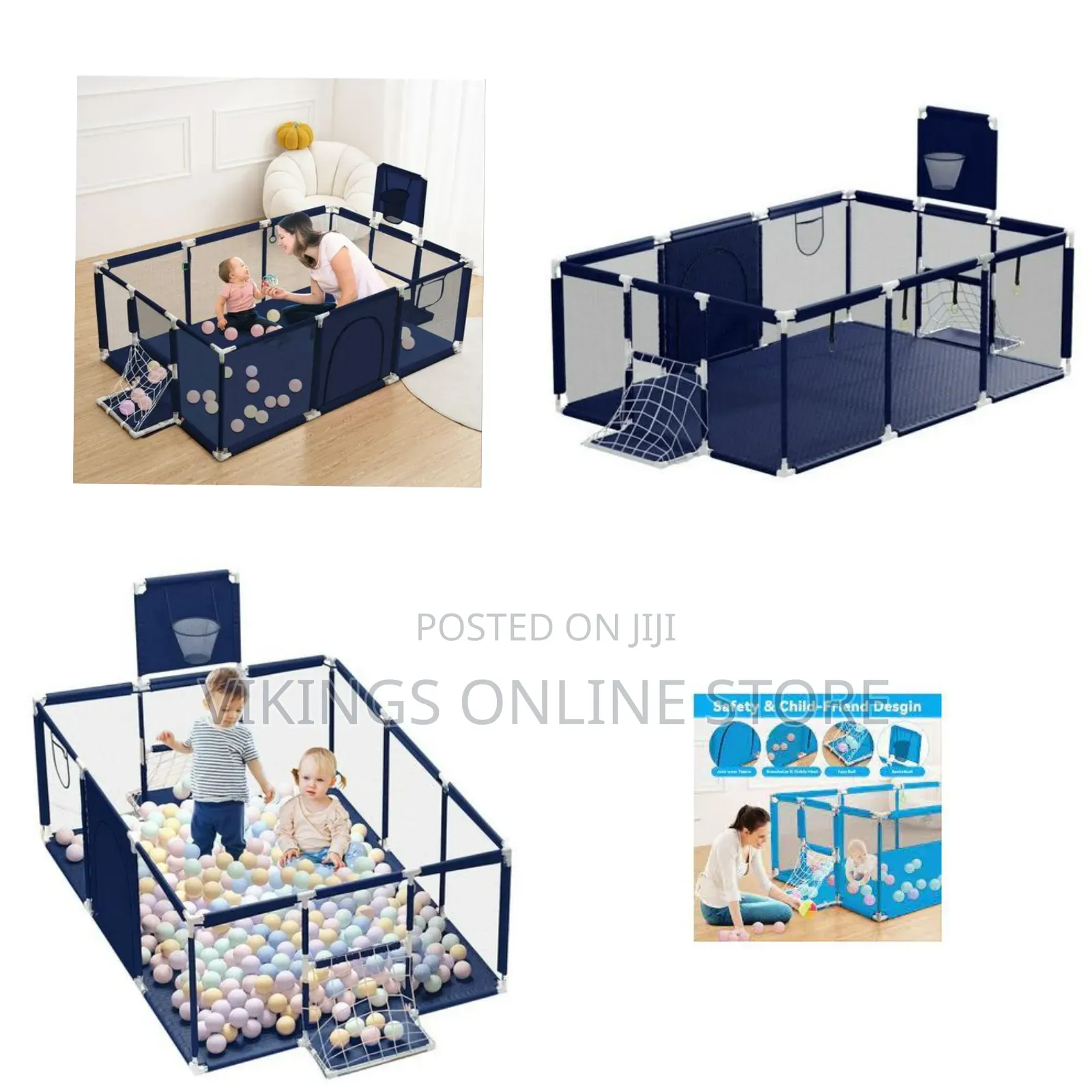 7 1Inch Portable Extra Large Kid Baby Ball Pit-Playpen Baby Playard