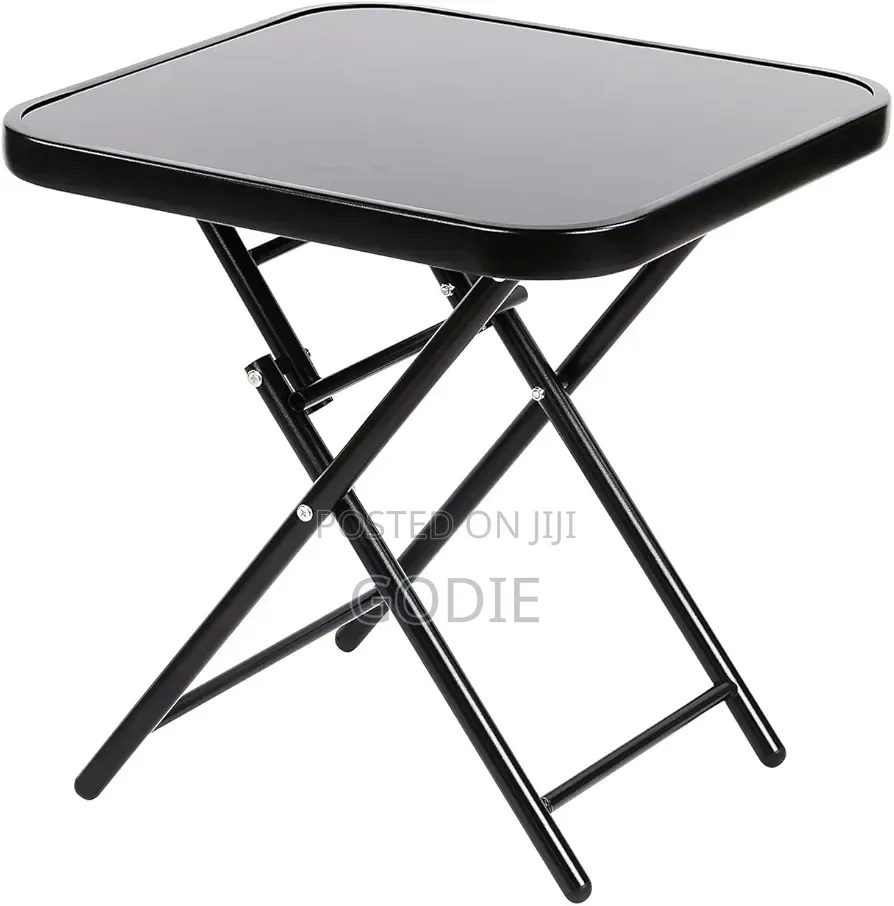 Black Outdoor Garden Table Features a Tempered Glass Top