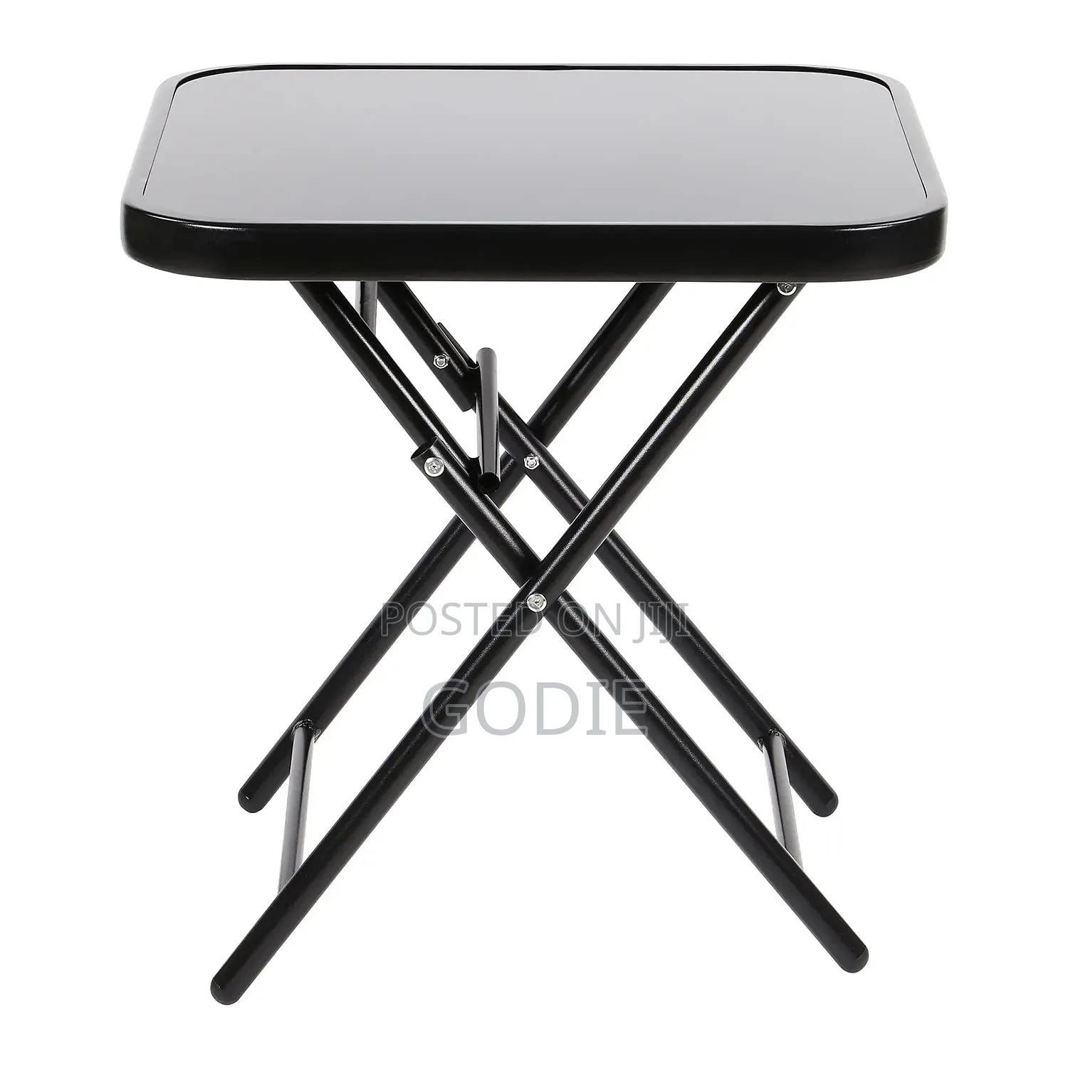 Black Outdoor Garden Table Features a Tempered Glass Top