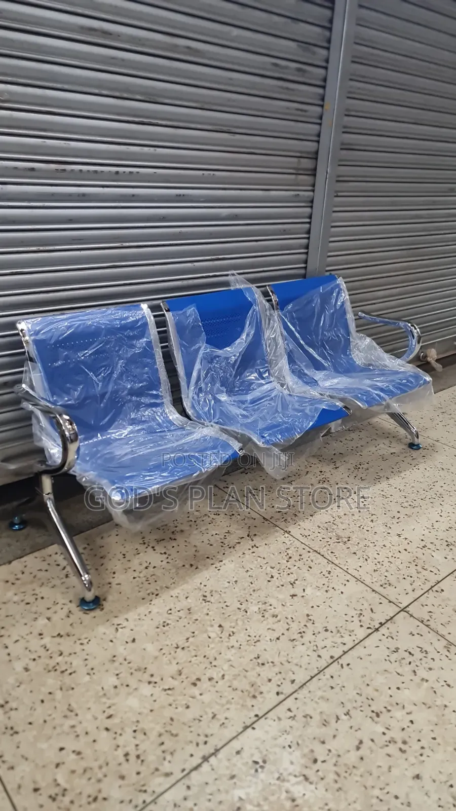 3 Seater Waiting Chairs Waiting Chairs Blue for Office