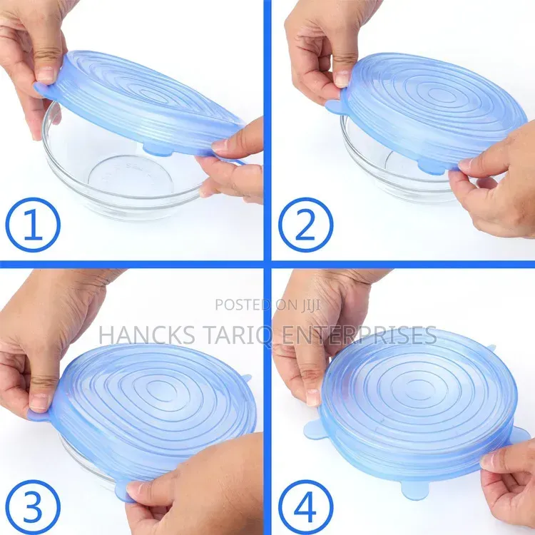 Set of Reusable Silicone Stretch Lids.