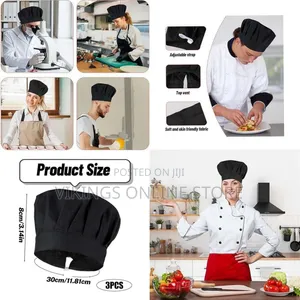 1 Piece Chef Hat Adult Adjustable Elastic Baker Works Hats