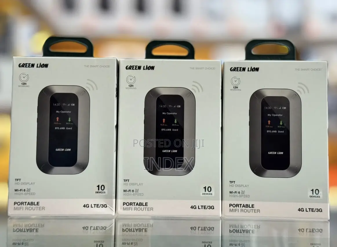 Green Lion Portable Mifi Router With Screen 12 Hours, Upto 10 Devices
