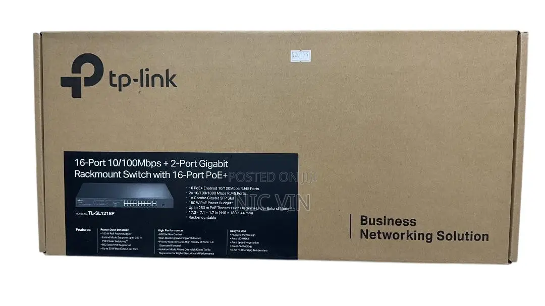 TP-Link 16 Port PoE+ Switch, With 2-Port Gigabit, Rackmount