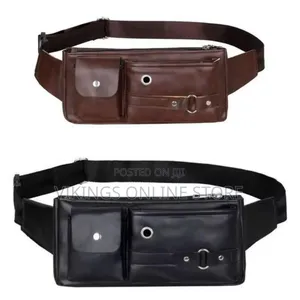 Leather Fanny Pack for Men and Women, Hip Waist Bag for Hiking Running