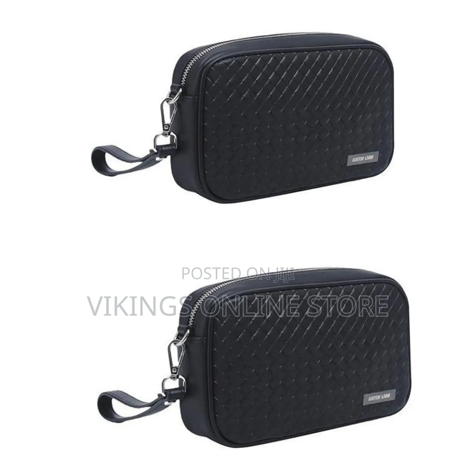 Green Lion Coral Verso Clutch Bag PU Leather, Water-Resistant Exterior