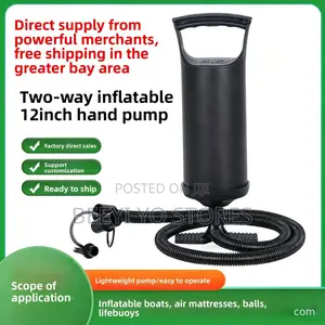 -Inch Two-Way Hand Air Pump (Double-Action Inflatable Pump).