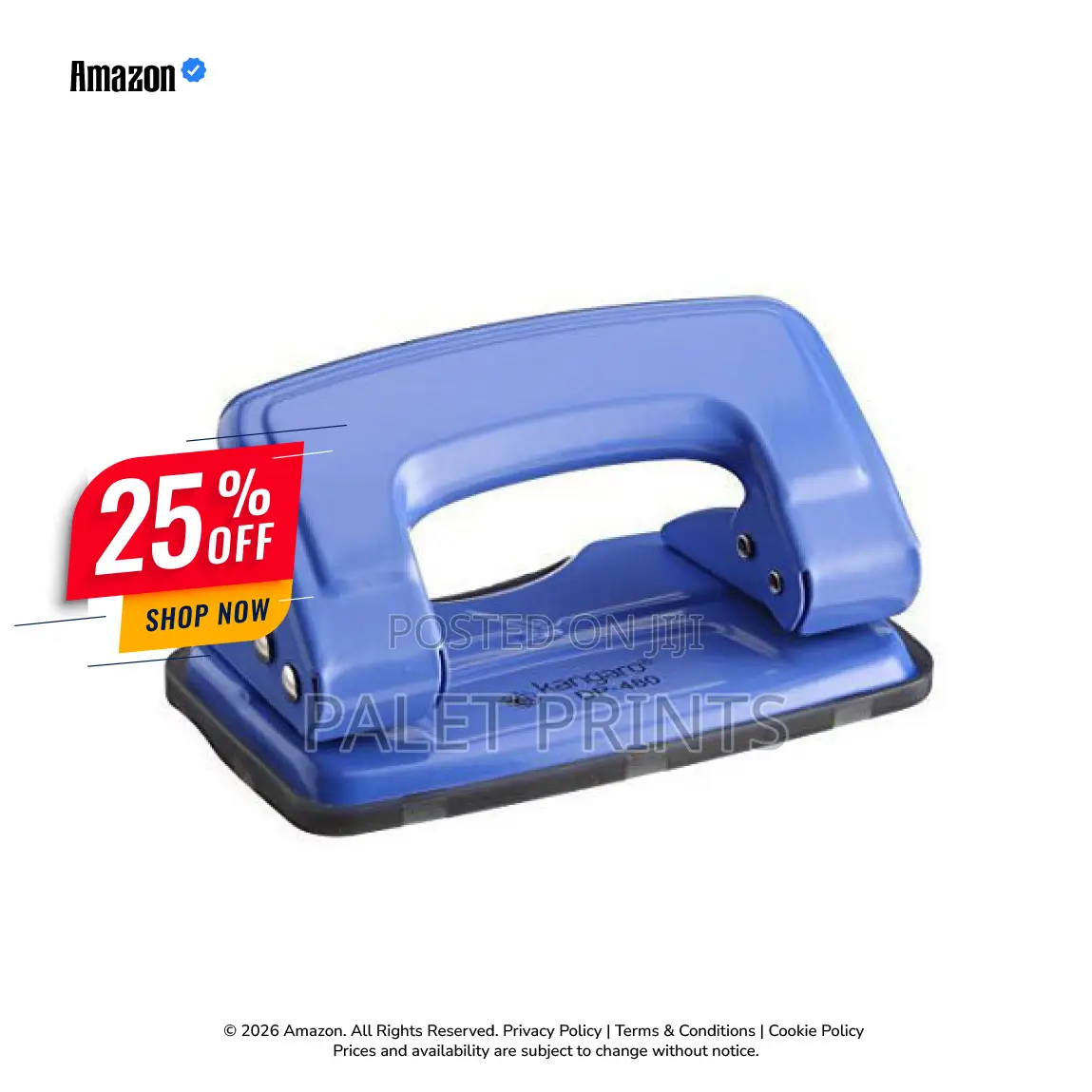 Kangaro Desk Essentials DP-480 2 Hole Heavy Duty Metal Paper Punch