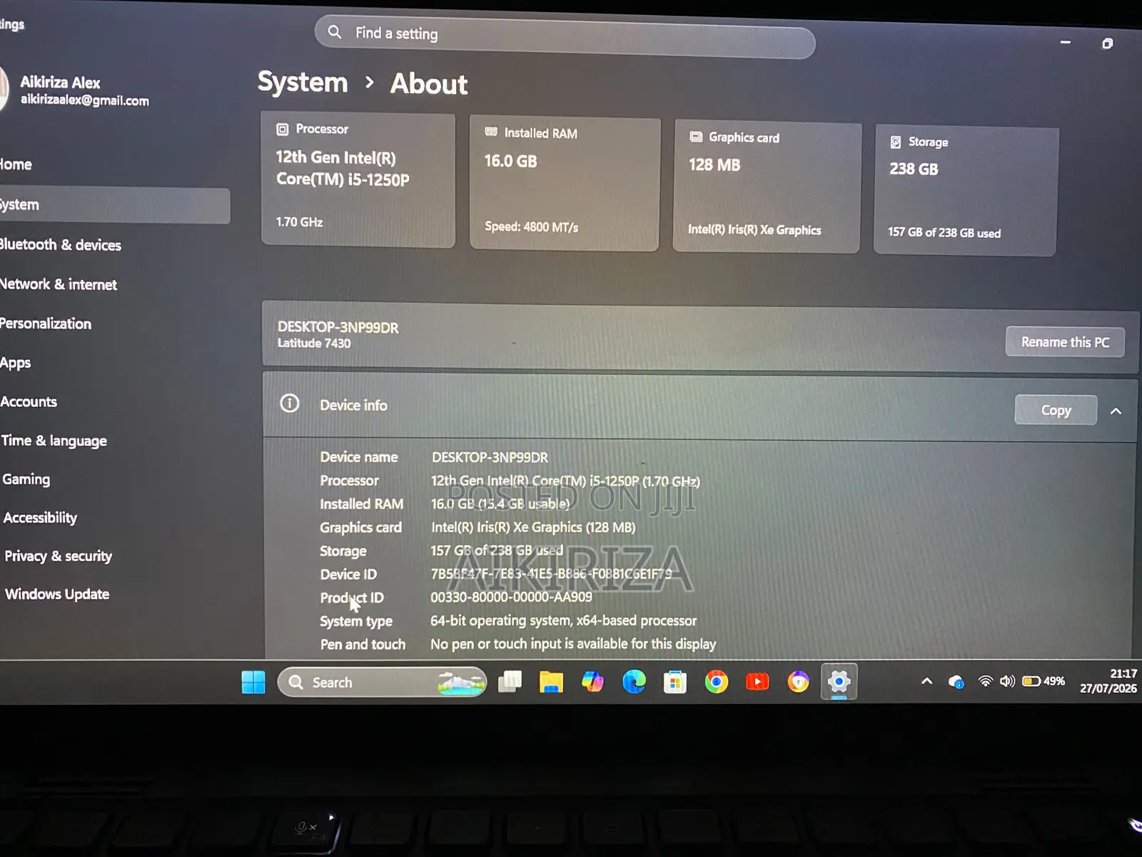 Laptop Dell Latitude 7430 16GB Intel Core i5 SSD 256GB