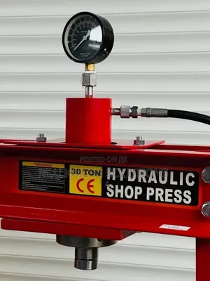 30 Ton H-Frame Hydraulic Shop Press With Integrated Pressure Gauge