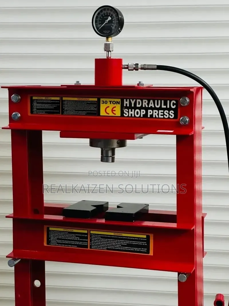 30 Ton H-Frame Hydraulic Shop Press With Integrated Pressure Gauge